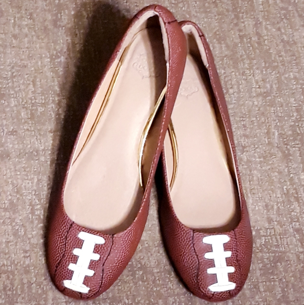 Charis & Doxa Touchdown Flats / Women Size 9 Brown Football Shoes - Picture 11 of 11